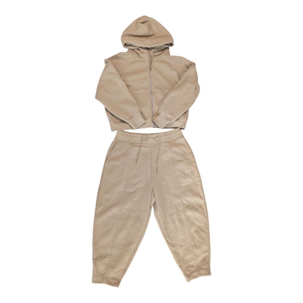 Ralph Lauren Beige/Tan Hooded Zip Jacket & Jogger Set